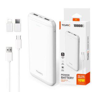 티커브 보조배터리 10000mAh 올인원 슬림 듀얼 스마트폰보조배터리 (QTM-MP36A-10K)