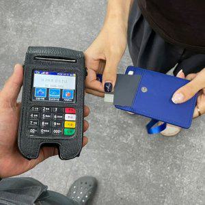 블루 목걸이 사원증 케이스 릴홀더 키워드 카드