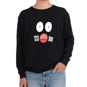 맨투맨 깜놀 오리얼굴 큰눈 당황그림 전색상 사이즈