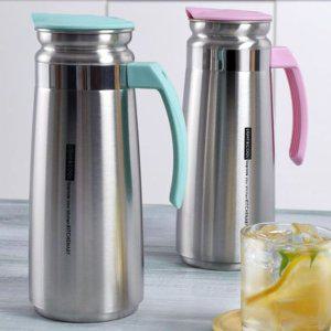키친아트 스텐 물병 1.3L 핑크 2P 냉장고 물병 물통 스텐물통 업소물병 보틀병 스텐물병