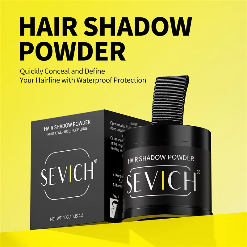 SEVICH10g 헤어 라인 파우더 루트 커버 블랙 방수 헤어 섀도우 파우더 천연 코브 탈모 헤어 라인 섀도우 컨실 선물