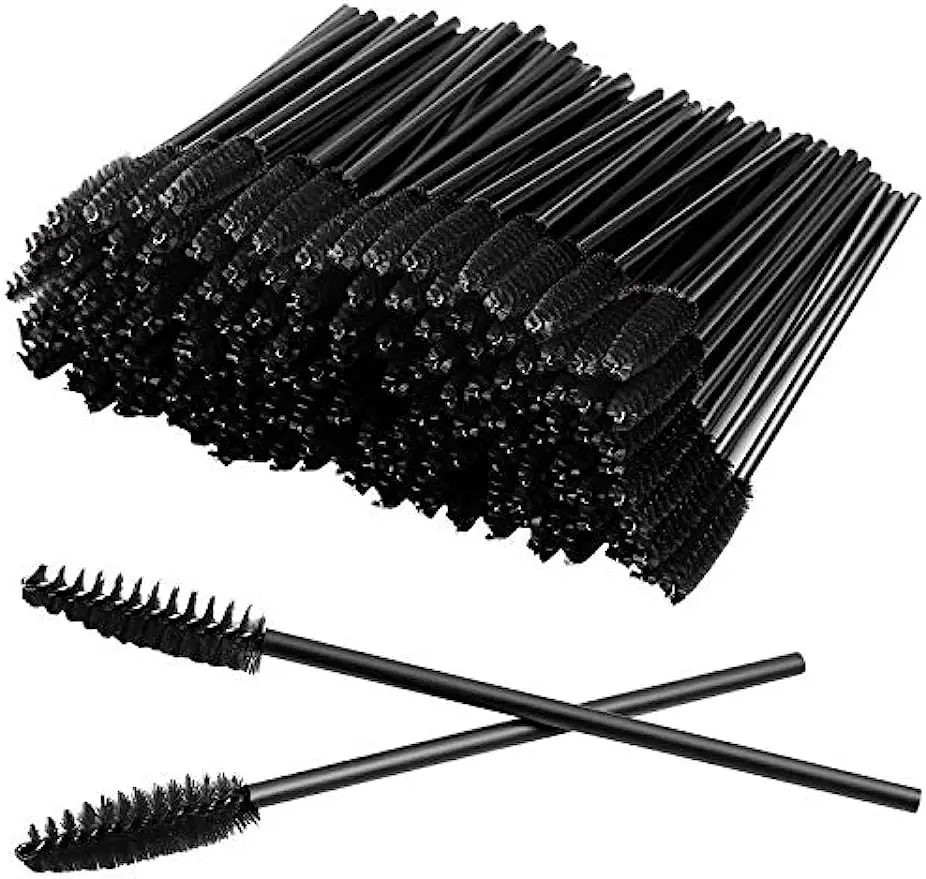 눈 속눈썹 확장 눈썹 및 메이크업을위한 100 Pcs 일회용 속눈썹 마스카라 브러쉬 메이크업 도구 도매