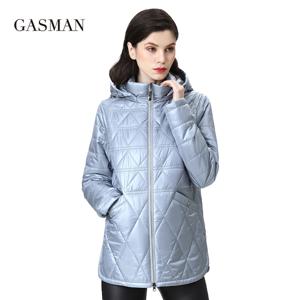 GASMAN 2022 새로운 봄 가을 재킷 짧은 패션 지퍼 여성 코트 가벼운 따뜻한 여성 자켓 후드 아웃웨어 81071