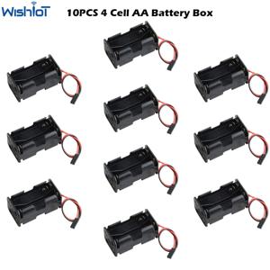 10PC 4 셀 AA 배터리 홀더 케이스 더블 레이어 배터리 슬롯 박스 JR 커넥터 수신기 배터리 팩 6V RC 모델 서보 테스터