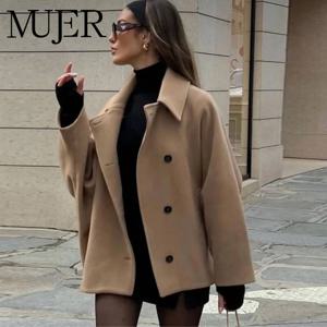 MUJER 오버사이즈 롱 재킷 여성 롱 슬리브 트렌치 코트 가을 봄버 재킷 여성 겨울 신상 코트 및 재킷