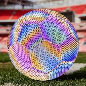 1개 반사 축구공 표준 사이즈 5 사이즈 4 실내외 훈련용 다채로운 축구공 고품질 PU 경기용 축구공