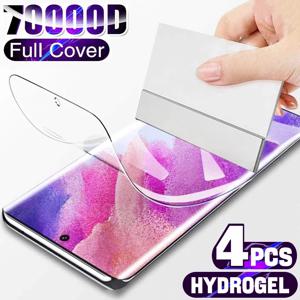 4Pcs 하이드로 겔 필름 전체 커버 삼성 갤럭시 S23 S10 S20 S21 S22 S24 울트라 플러스 FE A14 A23 A34 A54 화면 보호 필름