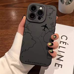 여행에서 영감을 받은 비행기 경로 디자인 아이폰 17 15 14 13 12 11 16 Pro Max Air 16E 7 8 Plus X XR XS SE2 소프트 폰 케이스