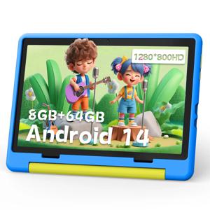URAO KT1016 키즈 태블릿 10.1인치 안드로이드 14 옥타코어 8GB 램 64GB 저장용량 1TB 확장 가능 와이파이 블루투스 어린이 선물 키즈 소프트웨어