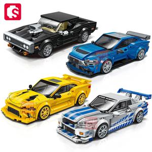 SEMBO 블록 도시 유명한 기술 스포츠카 Supercar 모델 조립 빌딩 블록 클래식 속도 차량 벽돌 소년 장난감 선물