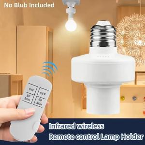 무선 전구 소켓 E27 원격 제어 스위치 LED 램프 베이스 ON/OFF 룸 샹들리에 타이머 스위치 배터리 구동