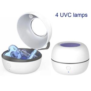 4 UV 램프 휴대용 치아 홀더 젖꼭지 보관 상자 틀니 교정기 귀걸이 이어폰 목걸이 쥬얼리 청소 살균기
