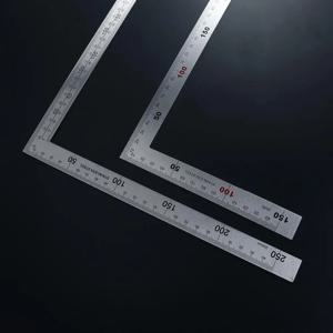 스테인레스 스틸 양면 측정 도구 학교 용품 L 모양 눈금자 90 각도 눈금자 직선 눈금자 90도 눈금자