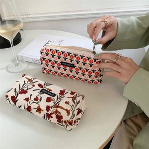 연필 케이스 한국어 레트로 연필 케이스 Trousse Scolaire 코듀로이 펜 케이스 Estuche Lapices Kalemlik 학교 용품 연필 주머니