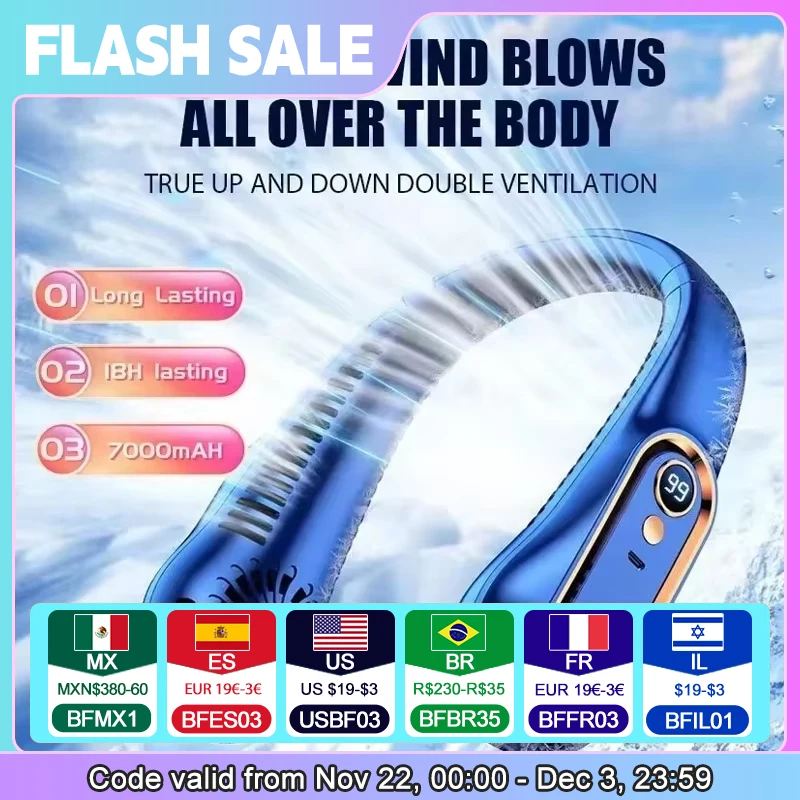 목 Bladeless 팬 미니 울트라 긴 수명 휴대용 게으른 자동 팬 Usb 충전 학생 스포츠 사무실 디지털 디스플레이 전원 5 기어