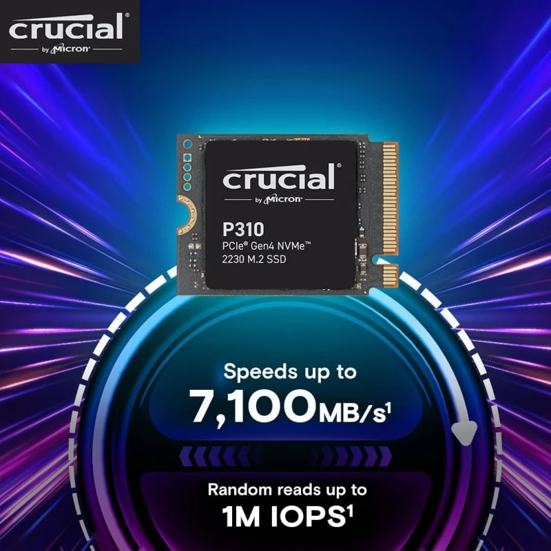 Crucial P310 1TB 2TB M.2 2230 NVMe PCIe Gen4 내부 SSD 스팀 데크와 호환 가능 ASUS ROG Ally MSI Claw 및 Microsoft Surface