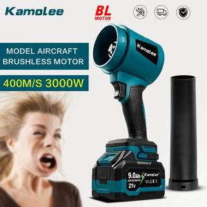 Kamolee 3000W 강력한 브러시리스 전기 고속 터빈 송풍기 300 메터/초 휴대용 강력한 물 송풍기/먼지 총/제설기/전동 공구/ 호환Makita 배터리