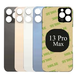 iPhone 13 Pro Max A2484,A2641,A2644,A2645,A2643 용 후면 유리 뒷면 접착제가있는 큰 구멍 후면 유리 교체 부품 무료 선물