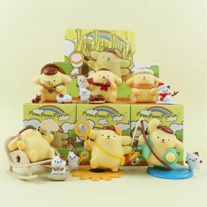 Sanrio Pom Pom Purin 사계절 시리즈 블라인드 박스 PomPomPurin 애니메이션 액션 피규어 서프라이즈 백 컬렉션 모델 장난감 선물
