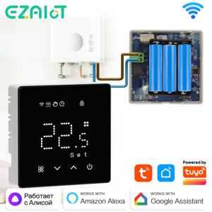 스마트 무선 가스 보일러 온도 조절기 Tuya WiFi 일일 프로그래밍 가능한 배터리 구동 온도 컨트롤러 Alexa Google Home Alice