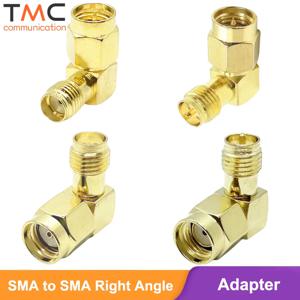 SMA 어댑터 90도 직각 RP-SMA 수-암 금도금 황동 RF 동축 커넥터 (드론 FPV WiFi 안테나용)
