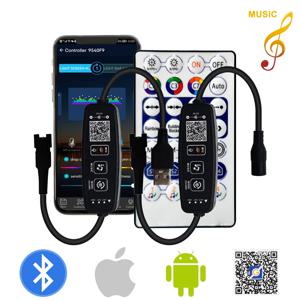 DC5-24V 3Pin 28Key 버튼 Led 컨트롤러, 스마트 픽셀 블루투스 음악 원격, 개별 주소 지정 가능 5050 RGB 스트립 라이트