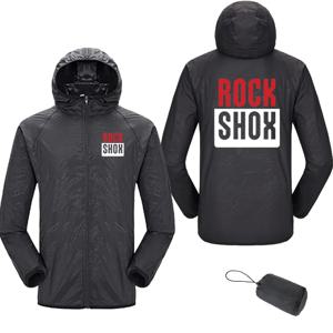 Rock Shox-남성용 여성용 얇은 방수 자켓 MTB 바이커 자전거 캐주얼 윈드 브레이커 후드 자켓, MTB 산악 보호 자켓