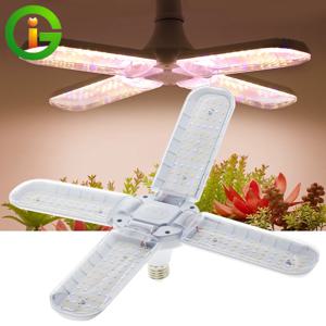 24W 36W 48W 접이식 LED 성장 빛 전체 스펙트럼 보라색 붉은 빛 E27 Phytolamp 전구 실내 식물 파종 채소 성장 램프