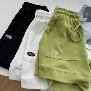 2025 여성의 편안한 느슨한 넓은 다리 Drawstring 바지 슬림 허리 슬림 피트 캐주얼 홈 다목적 스포츠 반바지 새로운