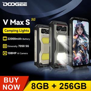 월드 프리미어 DOOGEE V Max S 5G 러기드 폰 듀얼 캠핑 라이트 22000mAh 배터리 24GB(8+16) 256GB 108MP AI 카메라 스마트폰