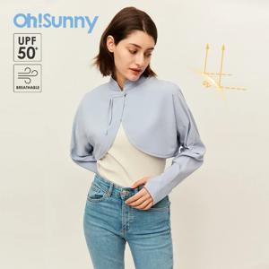 Ohsunny 여성용 자외선 차단 팔 슬리브 장갑 숄, 3 in 1 자외선 차단 슬리브 팔 커버, 여름 여행 해변