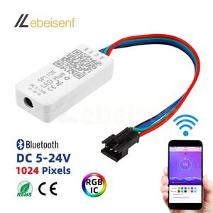SP110E RGB 컨트롤러 블루투스 스마트 APP 5V 12V 24V 1024 픽셀 WS2811 WS2812B APA102 SK6812 SPI 주소 지정 가능 LED 스트립 라이트