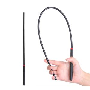 50CM 탄성 레진 소재 스트레이트 휩 승마용 채찍 검정색 광택 손잡이 커버 패들 슬래퍼 (말 훈련용)
