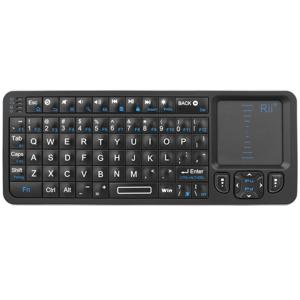 Rii K06 미니 블루투스 키보드, IR 학습 터치패드가 포함된 백라이트 2.4GHz 무선 키보드 Android TV Box, Mac, 노트북, Windows