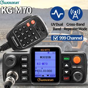 WOUXUN KG-M70 25W 모바일 라디오 크로스 밴드 리피터 듀얼 밴드 장거리 999CH 마이크가있는 고출력 자동차 라디오 방송국