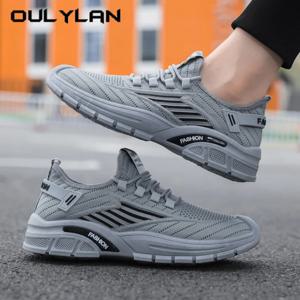 Oulylan 고품질 캐주얼 컴포트 운동화 야외 미끄럼 방지 메쉬 환기 운동화 남성 트렌디 소프트 솔 스포츠 신발