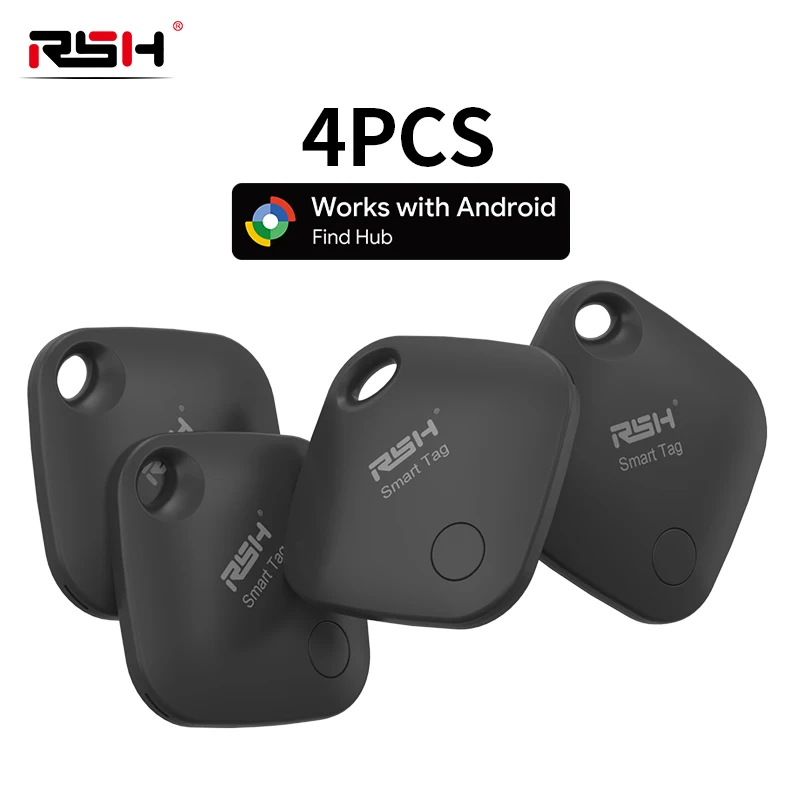 4PCS 보안 GPS 추적기 안드로이드 분실 방지 스마트 태그 (구글 찾기 허브, 자전거, 애완동물 위치 추적기, 샤오미, 삼성, 픽셀, 비보용)