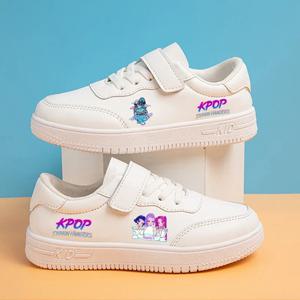 KPop Demon Hunteres 소년 소녀 보드 신발 만화 애니메이션 그래픽 인쇄 캐주얼 신발 학생 패션 신발 생일 파티 선물