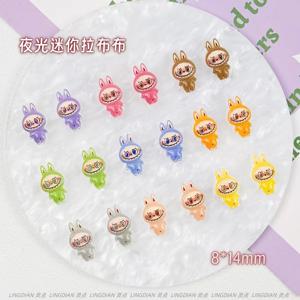 레진 컬러풀 미니 만화 동물 토끼 네일 아트 플랫백 라인스톤 피규어 DIY 미니어처 스크랩북 데코 공예