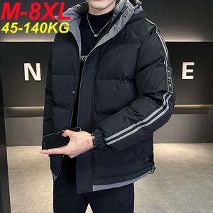플러스 사이즈 남성용 겨울 퍼퍼 재킷, 면 패딩 보온 오버사이즈 파카 코트, 후드 방수 보온 재킷, 8xl, 7xl, 6xl
