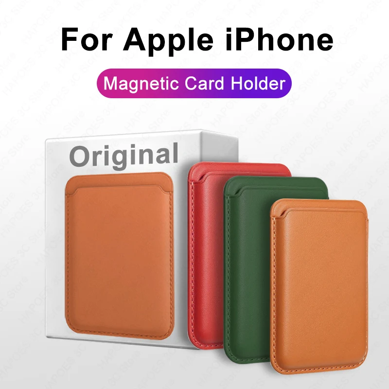 Apple Magsafe 마그네틱 카드 홀더 케이스 iPhone 14 13 12 11 Pro Max Mini X XS XR 8 Plus 전화 가죽 지갑 가방 커버