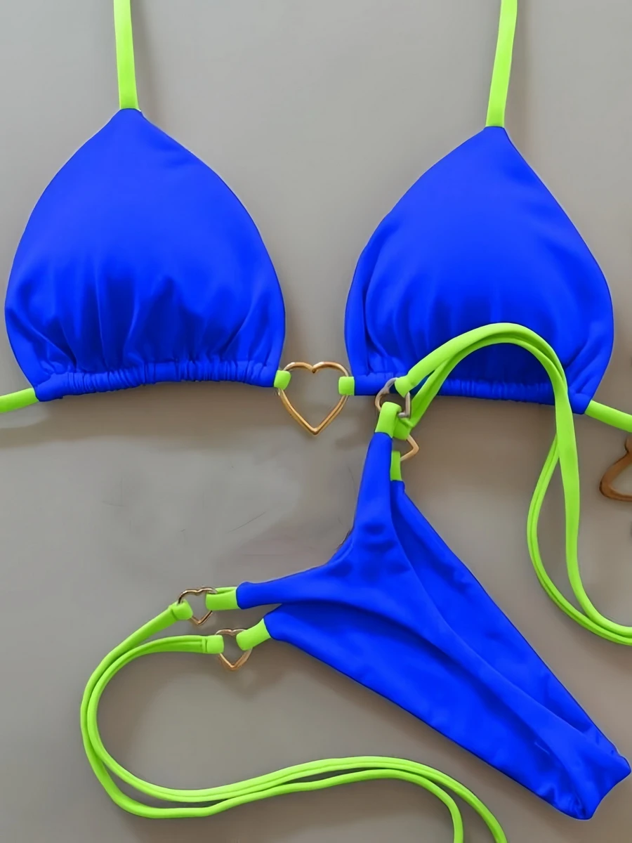 Para Praia 여성용 단색 브라질 비키니, 마이크로 수영복, T백 수영복, 섹시한 비키니, 2025 티팬티 비키니 세트, 목욕 세트, 6 가지 색상