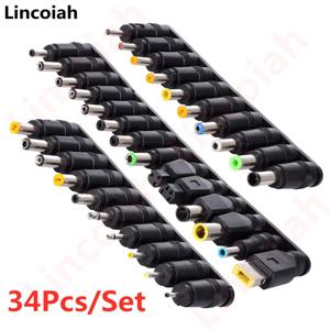 34PCS 범용 5.5mm x 2.1mm DC AC 전원 어댑터 팁 Lenovo Thinkpad 노트북 전원 공급 장치 플러그 잭 세트 용 커넥터 키트