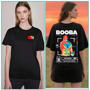 B2O 티셔츠 남성 패션 코튼 BOOBA 프린트 반소매 티셔츠 여성 캐주얼 하라주쿠 streetwear 티셔츠 Camiseta