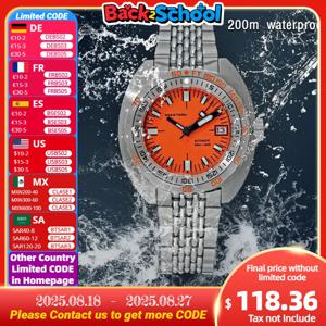 탑 브랜드 다이버 시계 남성 SUB300T 자동 기계식 사파이어 축광 날짜 200m 회전 팔찌 Seestern Wristwatch Retro V2
