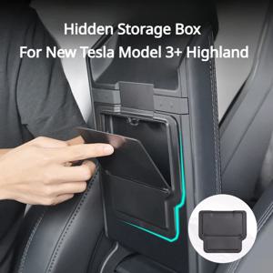 새로운 Tesla Model 3+ Highland 2024 숨겨진 보관함 자기 흡입 프레스 팔걸이 상자 개인 정보 보호 보관함 인테리어 액세서리