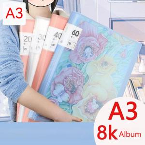 A3 파일 폴더 디스플레이 도서 20-80 페이지 그림 미술 컬렉션 8k 앨범 투명 정보 어린이 보상 포스터 보관