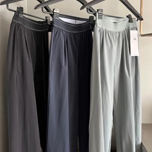 공식 웹 사이트 알파벳 요가 바지 여성용 루즈 드레이프 캐주얼 바지 착용 얇은 스포츠 와이드 레그 바지 와이드 레그 팬츠