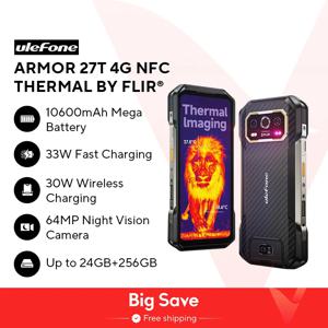 【NEW 2024】 Ulefone Armor 27T 4G 10600mAh 견고한 전화 24GB RAM(12+12), 256GB ROM Android 14 스마트폰 6.78