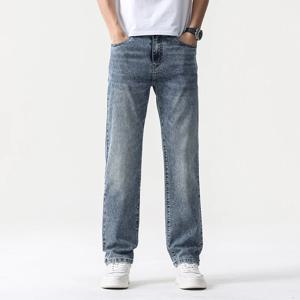 넓은 다리 청바지 남성 헐렁한 바지 여름 스트레이트 컷 느슨한 레트로 블루 데님 바지 streetwear 패션 주머니 빈티지 남자 옷